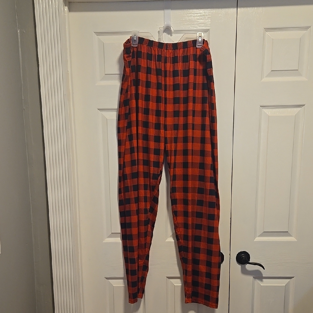 Red and Black Checkered Men's Pants